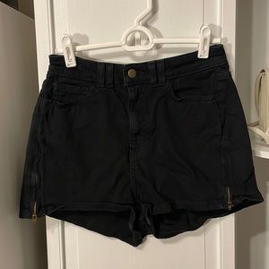 American Apparel black denim shorts 24/25